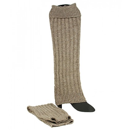 Socks/ Leg Warmers - 12 Pairs Knitted Leg Warmers - Khaki - SK-F1007KA